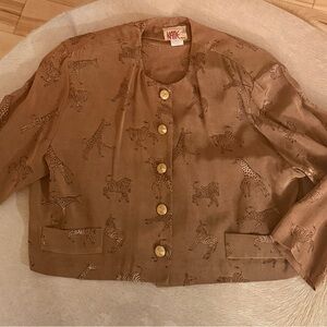 RARE 80s harem pant outfit!! Cropped Skatie Animal Print Blazer/barrel pants